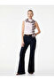 Slim Fit Cotton Sleeveless High Neck Blouse