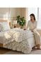 Double Duvet Cover Set 100% Cotton Decorative Overlocked Ruffled