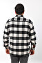 Plus Size Black-Beige Plaid Fleece Lumberjack Men's Shirt (Btl-7115-Tss) - 2