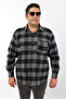 Plus Size Black-Anthracite Plaid Fleece Lumberjack Men's Shirt (Btl-7116-Tss) - 5