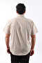 Short Sleeve Beige Linen Men's Shirt Kk-8046-Tss - 3