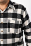 Plus Size Black-Beige Plaid Fleece Lumberjack Men's Shirt (Btl-7115-Tss) - 3