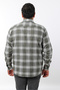 Large Size Khaki Plaid Gabardine Men's Shirt (Btl-7114-Tss) - 2