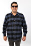 Plus Size Black-Indigo Plaid Fleece Lumberjack Men's Shirt (Btl-7117-Tss) - 5