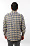 Plus Size Navy Blue-Beige Plaid Wool Flannel Men's Shirt (Btl-7110-Tss) - 2
