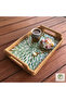 Cenne Handmade Pearlescent Rattan Tray with Handles – Presentation and Decorative Serving Tray (20X30Cm) - 8