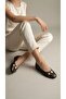 Women's Brown Leather Ballerinas with Pearl Detail 1cm Byndvb03 - 6
