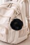 Black Plush Soft Fluffy Pom Pom Keychain and Bag Accessory - 2