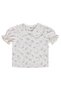 Collar Ruffled Floral Printed 6-18 Months Shirt - Ecru