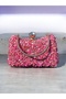 Pink Reversible Women's Evening Bag with Natural Stones - 2