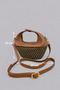 Capsule Soft Wicker and Genuine Leather Special Design Stylish Premium Women's Crossbody Bag with Adjustable Strap - 6