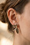 Pearlescent Colorful Lotus Flower Model Gold Earrings - 3