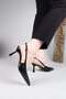 Ever Open Back Heeled Shoes Black - 4
