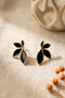 Pearlescent Colorful Lotus Flower Model Gold Earrings - 4