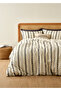 Olwen Cotton Single Duvet Cover White-Black (160X220 cm)