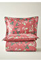 100% Cotton Satin Rose Double Duvet Cover Set Plum (200X220 cm) - 6