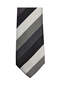 Gray Black Thick Striped 8 cm Wide Classic Tie - 5
