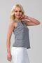 Women's Striped V-Neck Cotton Lycra Knitted Fabric Undershirt Black - 4