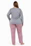 Women's 7255 Large Size Stretch Fabric Long Sleeve Pajama Set - 2