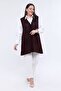 Plus Size Women's Very Thin Special Knit Spring Summer Openwork Long Beaded Mother Knitwear Vest - 3