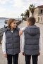 Unisex Snap Fastener Hooded Printed Inflatable Vest - 2