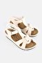 Woman's cross strap sandal beige