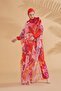 Floral Orange Fully Covered Hijab Swimsuit M2317 - 6