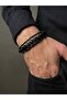 Genuine Leather Onyx Natural Stone Men's Bracelet