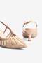 Women's Stiletto Snake Patterned Mesh Detailed Heeled Shoes Serpa Beige - 4