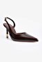 Women's Stiletto Pointed Toe Open Back Heeled Shoes Camellia Brown - 5