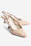Women's Stiletto Snake Patterned Mesh Detailed Heeled Shoes Serpa Beige - 2