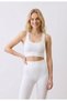 Women's Seamless Ribbed Seamless Sports Bra Ecru - Flexible Sports Underwear & Gathering Bra 1520