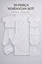 10 Piece Ecru Newborn Hospital Discharge Set – 100% Cotton Baby Bodysuit Set, Soft Texture - 2