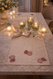 مفرش طاولة مطرز بنقشة الرمان 40x140 من الكتان، مفرش طاولة أنيق للعرض، للاستخدام اليومي وللمناسبات الخاصة