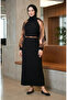 Garnili Patterned Hijab Dress 2217-02 Black Brown