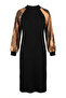 Garnili Patterned Hijab Dress 2217-02 Black Brown - 6