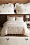 Ruffled 100% Cotton Bow Single Duvet Cover Set - 6
