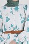 PATTERNED BUTTON DETAILED DRESS 43781 - 4