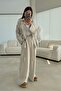 Beige Ruched Detail Set - 4