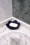 Black Lotus Patterned Bathroom Soap Dish Sponge Holder with Silicone Water Drain - 5
