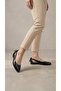 Women's Black Open-Sided Bowknot Wrinkled Patent Leather Ballerinas 1.5cm Byndi̇mj01 - 2