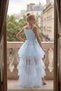 Girl's Strap Blue Chain Detailed Floor Skirt Train Evening Dress 10-15 Years - 5