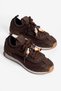 Women's Sneaker Flat Sole Stone Bead Detailed Stretch Sports Shoes Zyra Brown