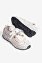 Women's Sneaker Flat Sole Stone Bead Detailed Stretch Sports Shoes Zyra White - 4