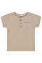 Basic Buttoned Front T-Shirt for 2-5 Years - Beige