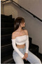 White Madonna Collar Crop / Blouse - 4