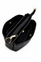 Women's Black V Quilted Stitching Design 3-Compartment Leather Lined Crossbody Bag - 5