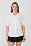Women's Ecru Comfortable Fit Short Sleeve Textured Aerobin Shirt - 4