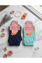 Women's 4-Piece Toe Socks in Pink Blue Purple Red Green Lilac Colors - 4