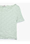 Bürümcük Fabric Slim Fit Short Sleeve Boat Neck Crop T-Shirt - 6